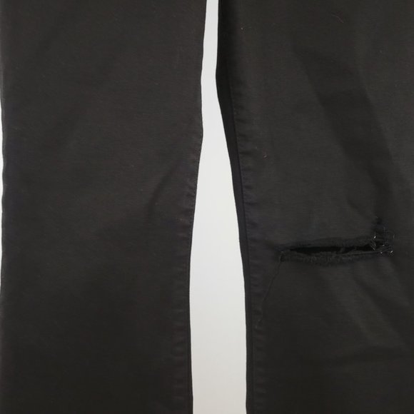 NOBODY Denim Belle High Rise Flare Crop Distressed Torn Jean, Black - Picture 7 of 15